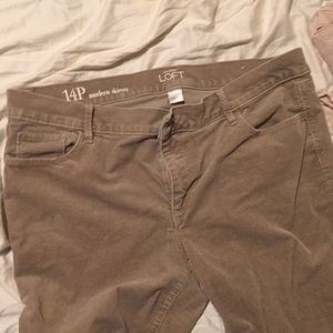 Loft Khakis corduroy material